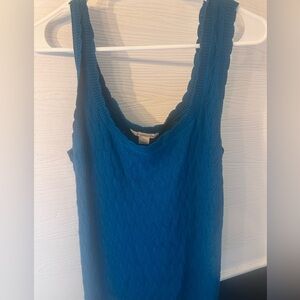 Blue Sleeveless Knit Top